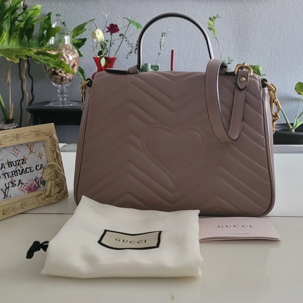 GUCCI Calfskin Matelasse Top Handle/Shoulder Bag 